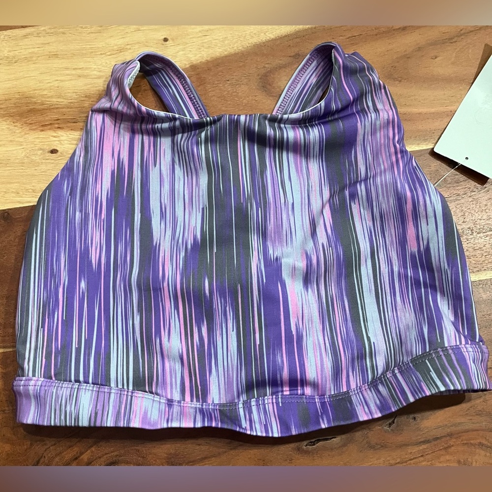 NWT Z By Zella Purple Stripe Girls Sports Bra - Size M (8/10)